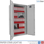 Paper Star Light 80 dokumentumszéf – 55 irattartó – betörésvizsgálat: S2 / tűzállósági vizsgálat: 30 perc