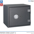 Paper Star Light 3 tűzálló széf – 5 irattartó – S2 betörésállósági vizsgálati fokozat / 30 perces tűzállósági vizsgálat
