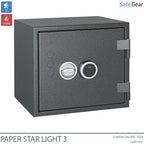 Paper Star Light 3 tűzálló széf – 5 irattartó – S2 betörésállósági vizsgálati fokozat / 30 perces tűzállósági vizsgálat
