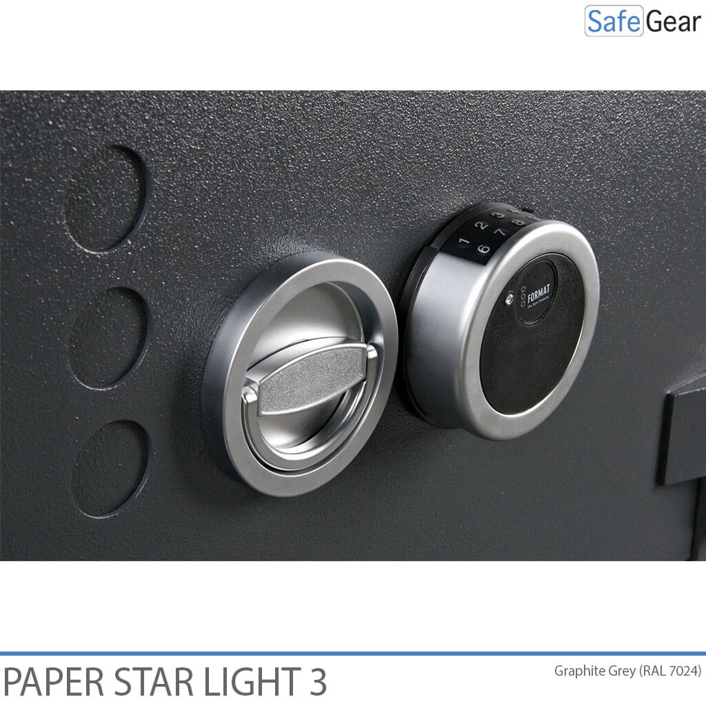 Paper Star Light 3 tűzálló széf – 5 irattartó – S2 betörésállósági vizsgálati fokozat / 30 perces tűzállósági vizsgálat