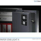 Paper Star Light 4 tűzálló széf – 7 irattartó – S2 fokozatú betörésállósági teszt / 30 perces tűzállósági teszt