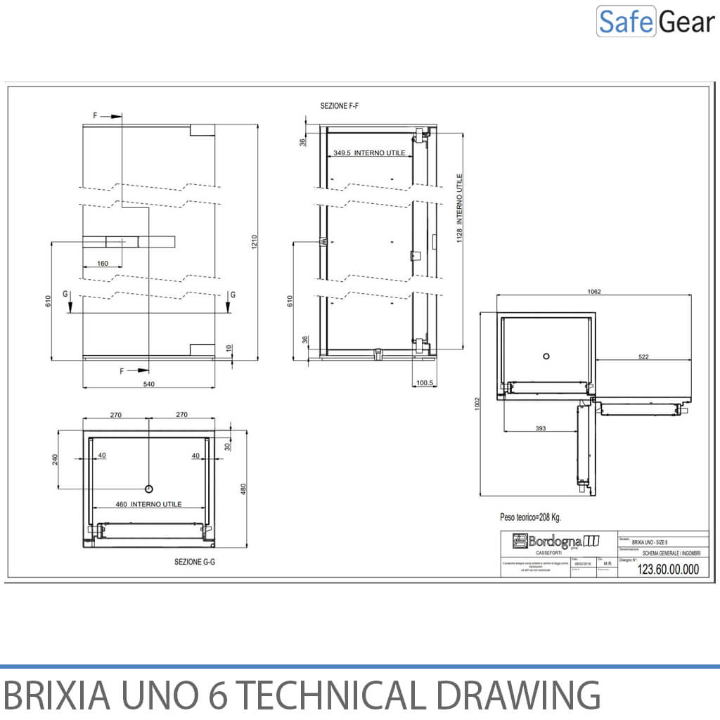 Brixia Uno 8 Széf (248 L) – Betörésállósági I. fokozat – Kódzár