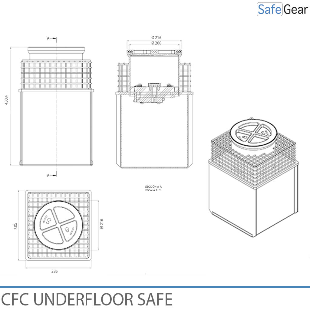 CFC padlószekrény – Álcázott – Mechanikus kombinációs zár
