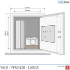 Yale YFM420 tűzálló (25 L) nagy méretű széfek – Tűzvédelem 60 perc
