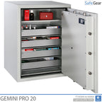 Gemini Pro 20 – Gyógyszertári széf (141 liter) – 4 fiók – I. fokozatú betörésállósági teszt