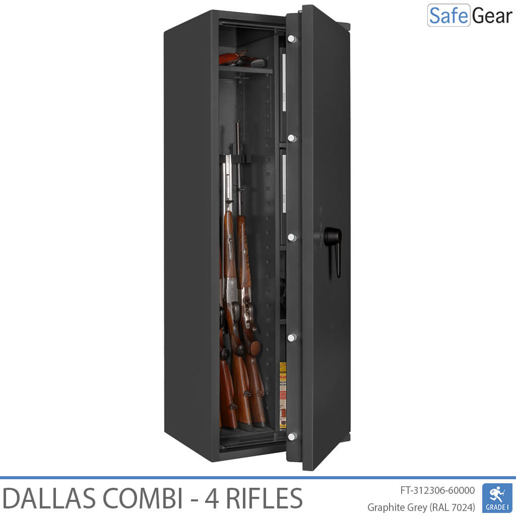 Dallas Combi – Fegyverszéf (4 puska) – Betörésvédelmi teszt, Fokozat 1