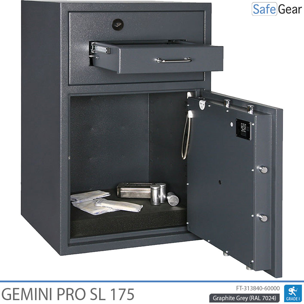 Gemini Pro SL 175 Bedobószéf (205 L) – Betörésállósági vizsgálat D-I – Kódzár 9 felhasználói kóddal