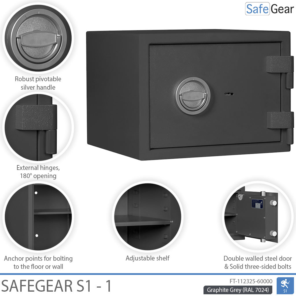 SafeGear SG 1 – Biztonsági széf (34 liter) – Betörésvizsgálati S1 fokozat