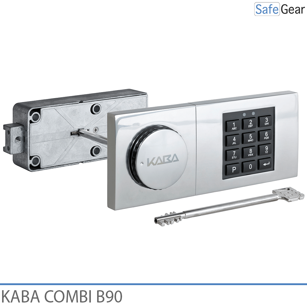 Kaba Combi B90 kombinációs zár széfhez, vésznyitó kulccsal
