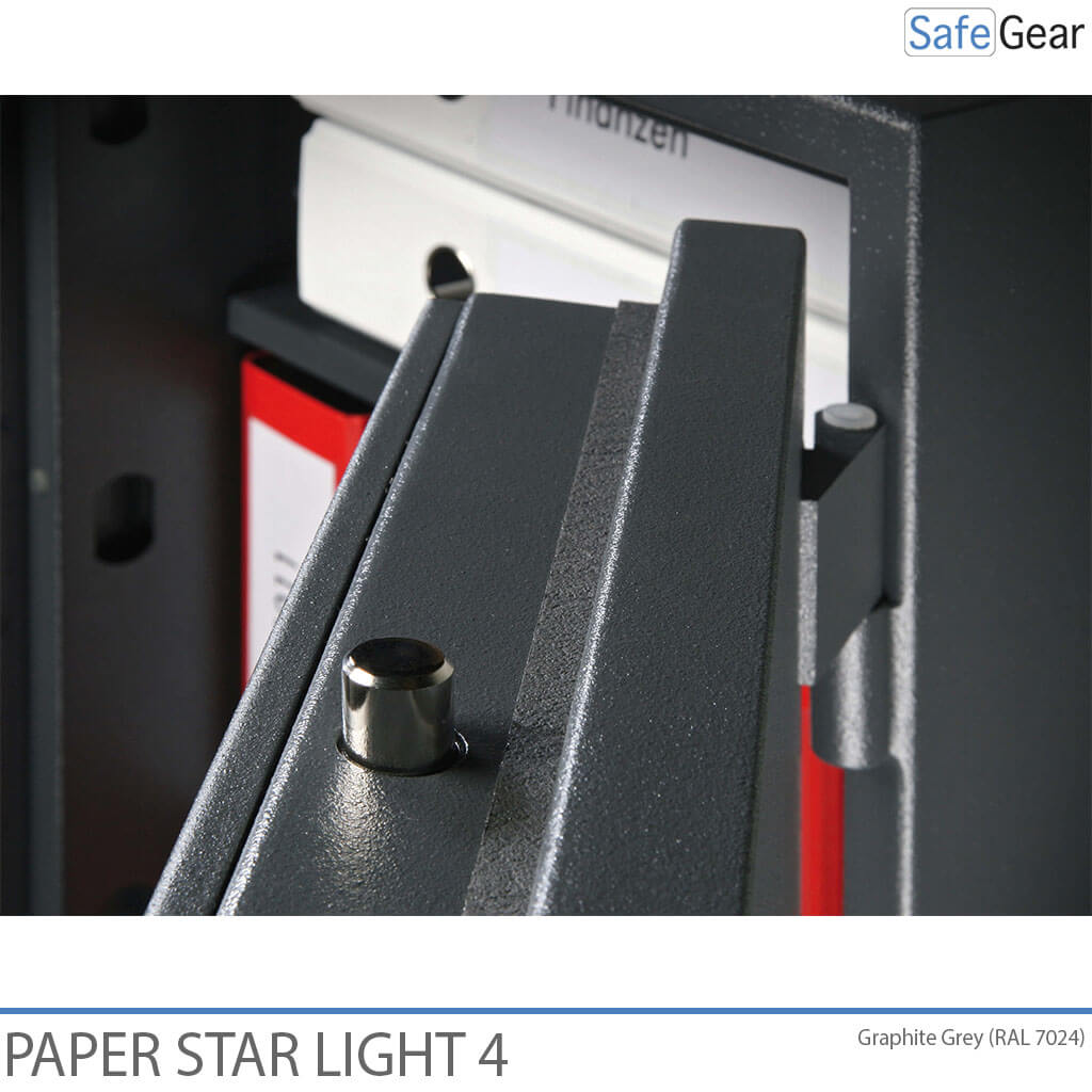 Paper Star Light 4 tűzálló széf – 7 irattartó – S2 fokozatú betörésállósági teszt / 30 perces tűzállósági teszt