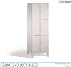 Opbevaringsskab S2000 med 2x3 rum (8010-203) - cylinderlås