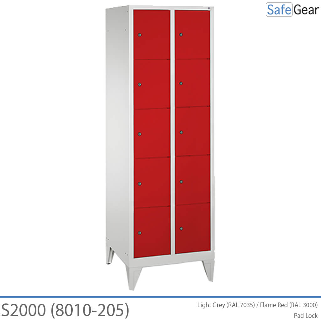 S2000 tárolószekrény 2x5 rekesszel (8010-205) - lakat