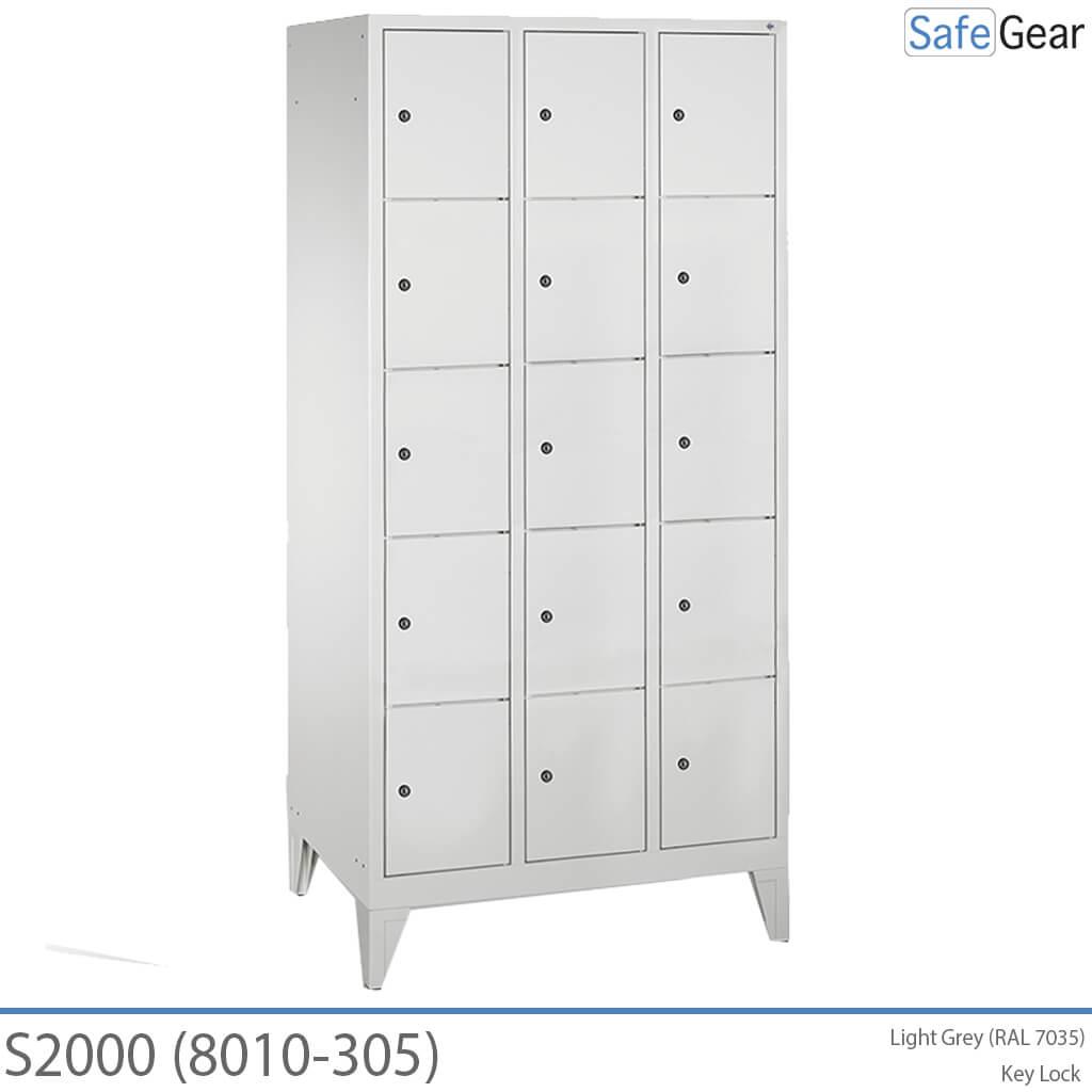 S2000 tárolószekrény 3x5 rekesszel (8010-305) - lakat
