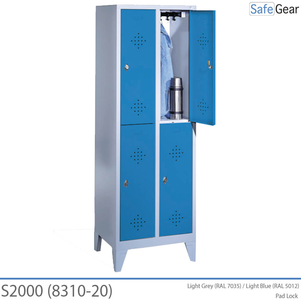 S2000 Öltözőszekrény 2x2 rekesszel (8310-20) – lakattal