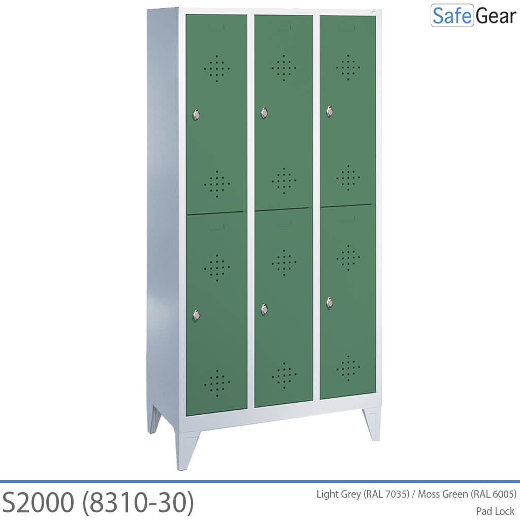 S2000 öltözőszekrény 3x2 rekesszel (8310-30) – lakattal