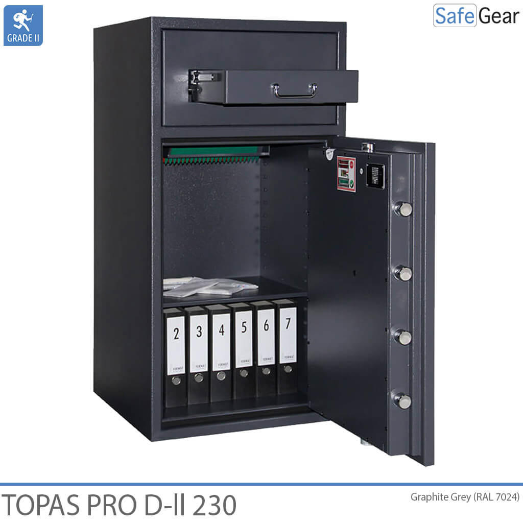 Topas Pro D-II 230 Bedobószéf (229 L) - Betörésvizsgálati Fokozat D-II - kulcszár